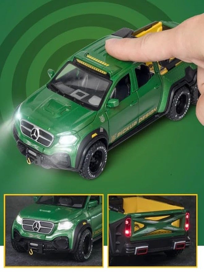 KING FORU Exclusive Alloy Metal Pull Back Die-cast Car Scale Model with Sound Light Mini Auto Toy for Kids Metal Model Toy Car with Sound and Light New Version (AMG*6-6-PICKUP- Multicolor) - Image 4